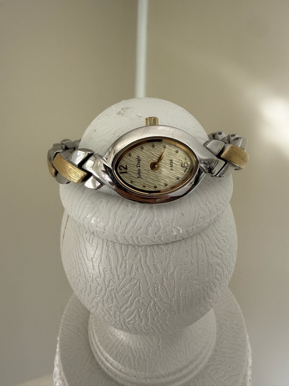 Vintage John Dagle Two-Tone Oval Women's Wristwatch - Gold and Silver